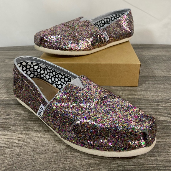 Toms Shoes - TOMS Multicolor Glitter Sequin Slip on Flat